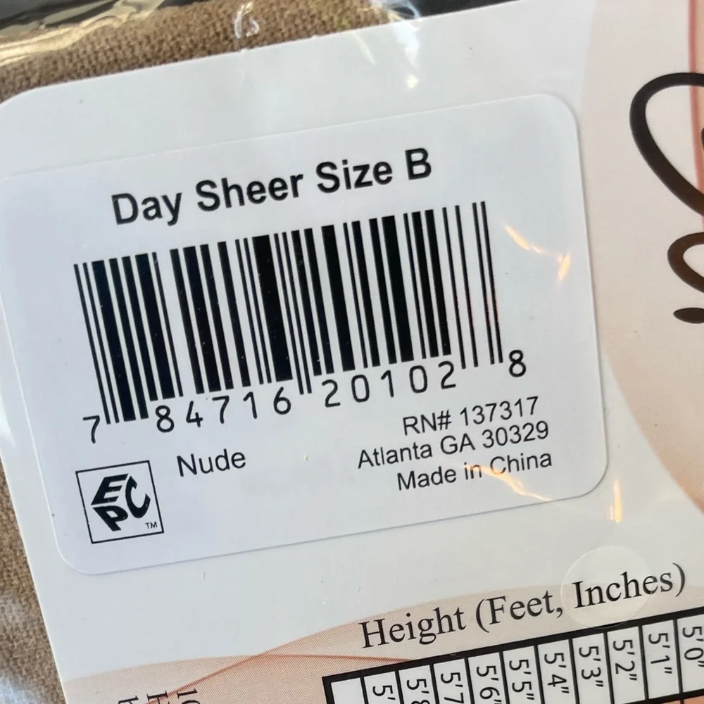 On the Go Nude Size B Day Sheer pantyhose hose stockings nylons